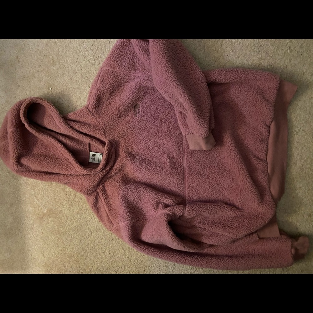 The north face pink Sherpa hoodie